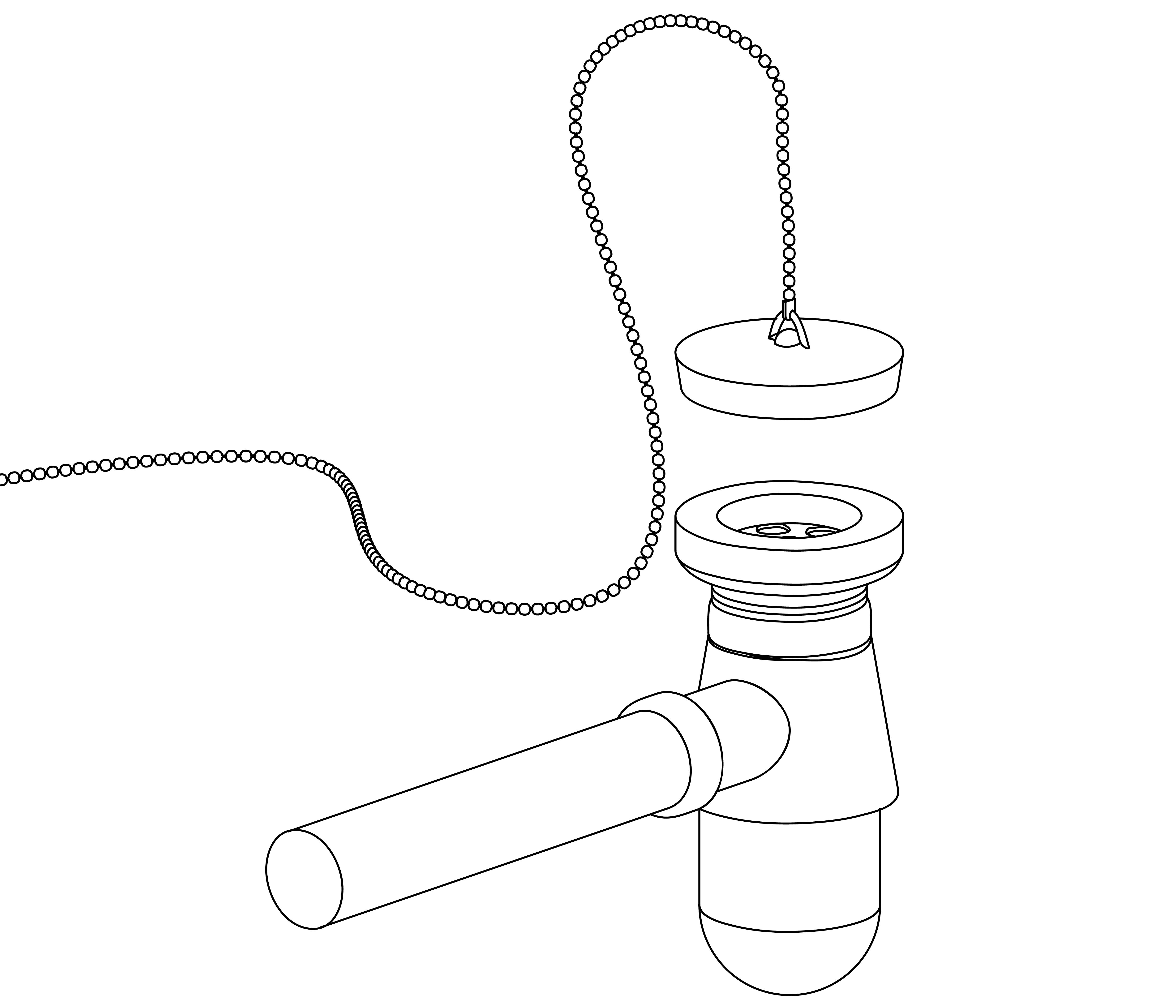 C00-105 Bonde de vidage lave-mains avec bouchon et siphon