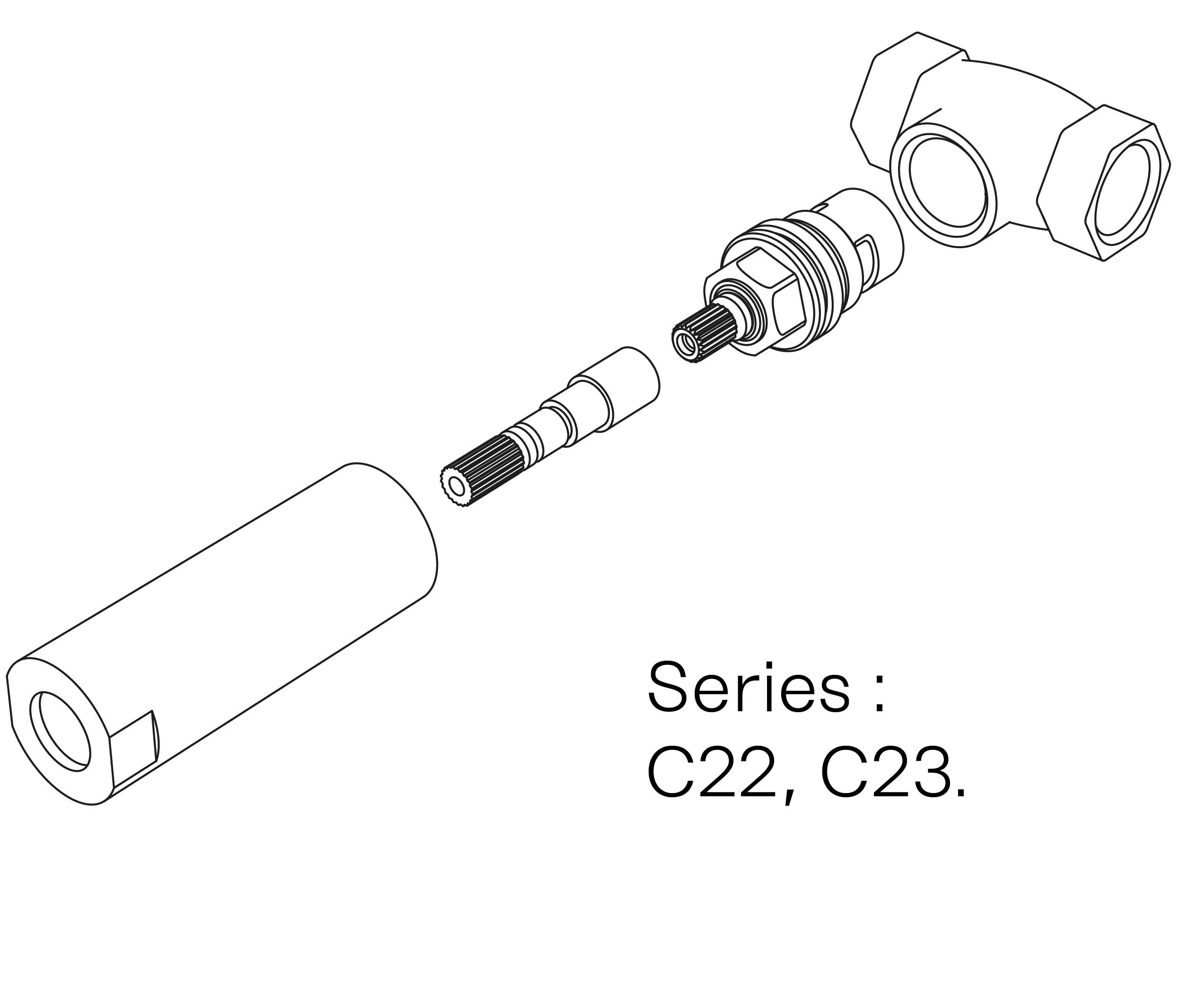 C00-21K28C Kit #1 for WM valve 1/2″, 1/4 turn, Right