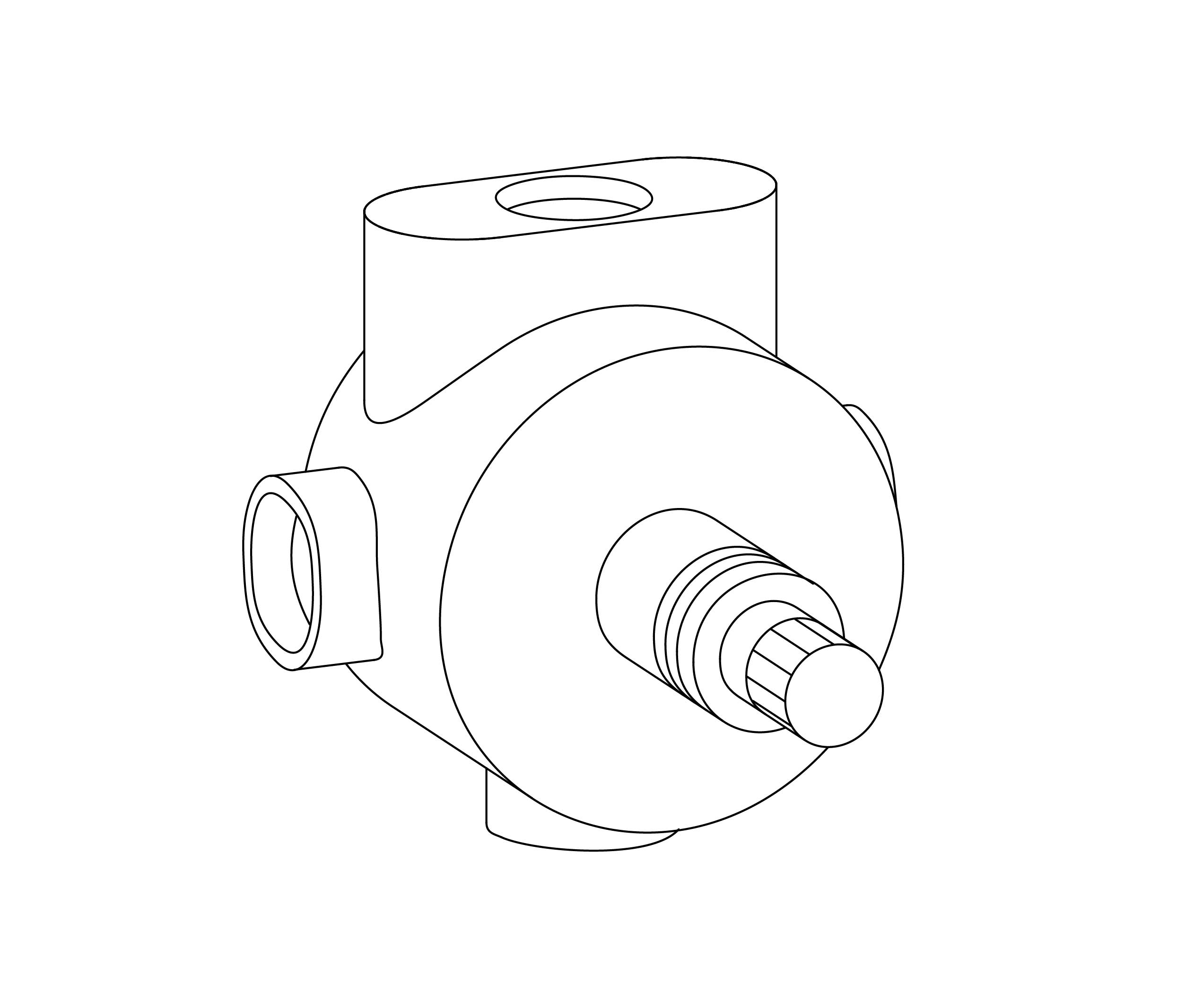 C00-244X Wall mounted 4-way diverter, built-in part