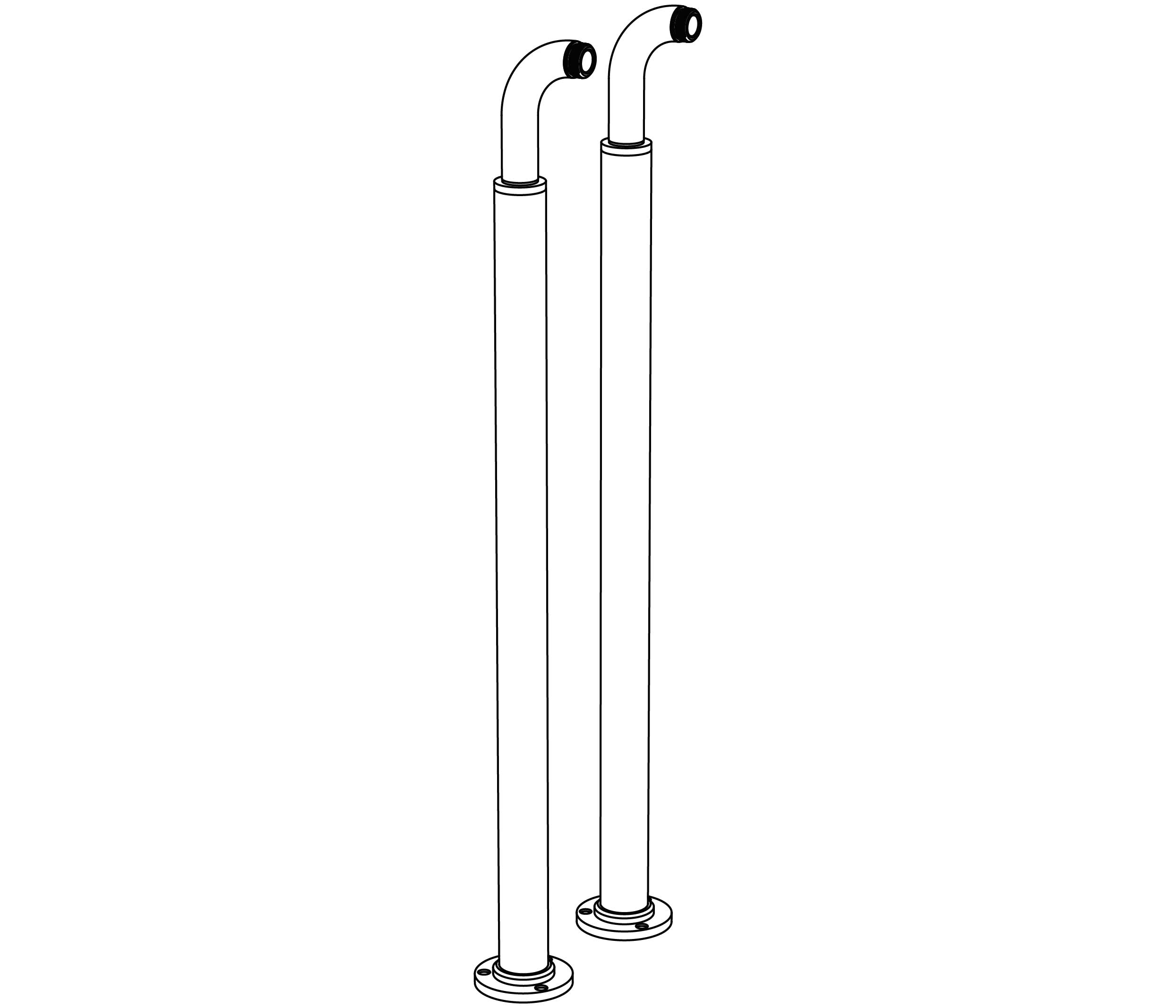 C00-3FR5 Paire de colonnes pour bain, sans T, H. 815 mm