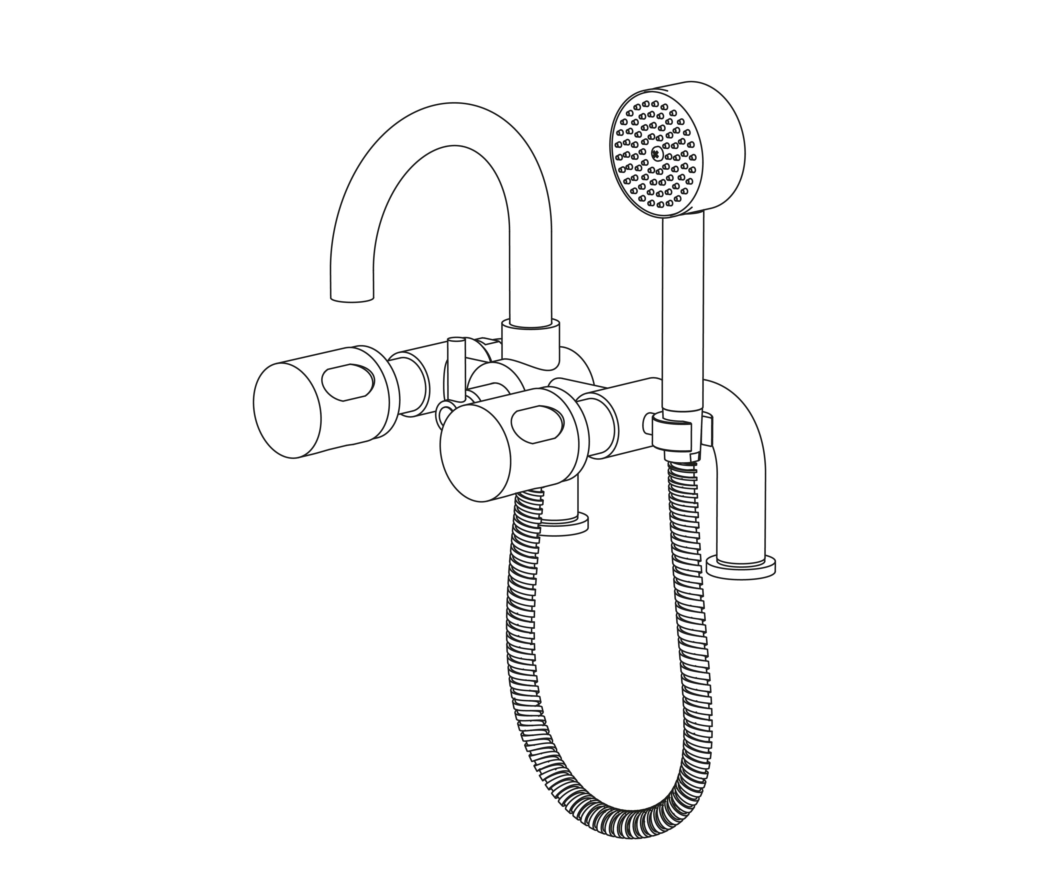 C22-3306 Rim mounted bath and shower mixer