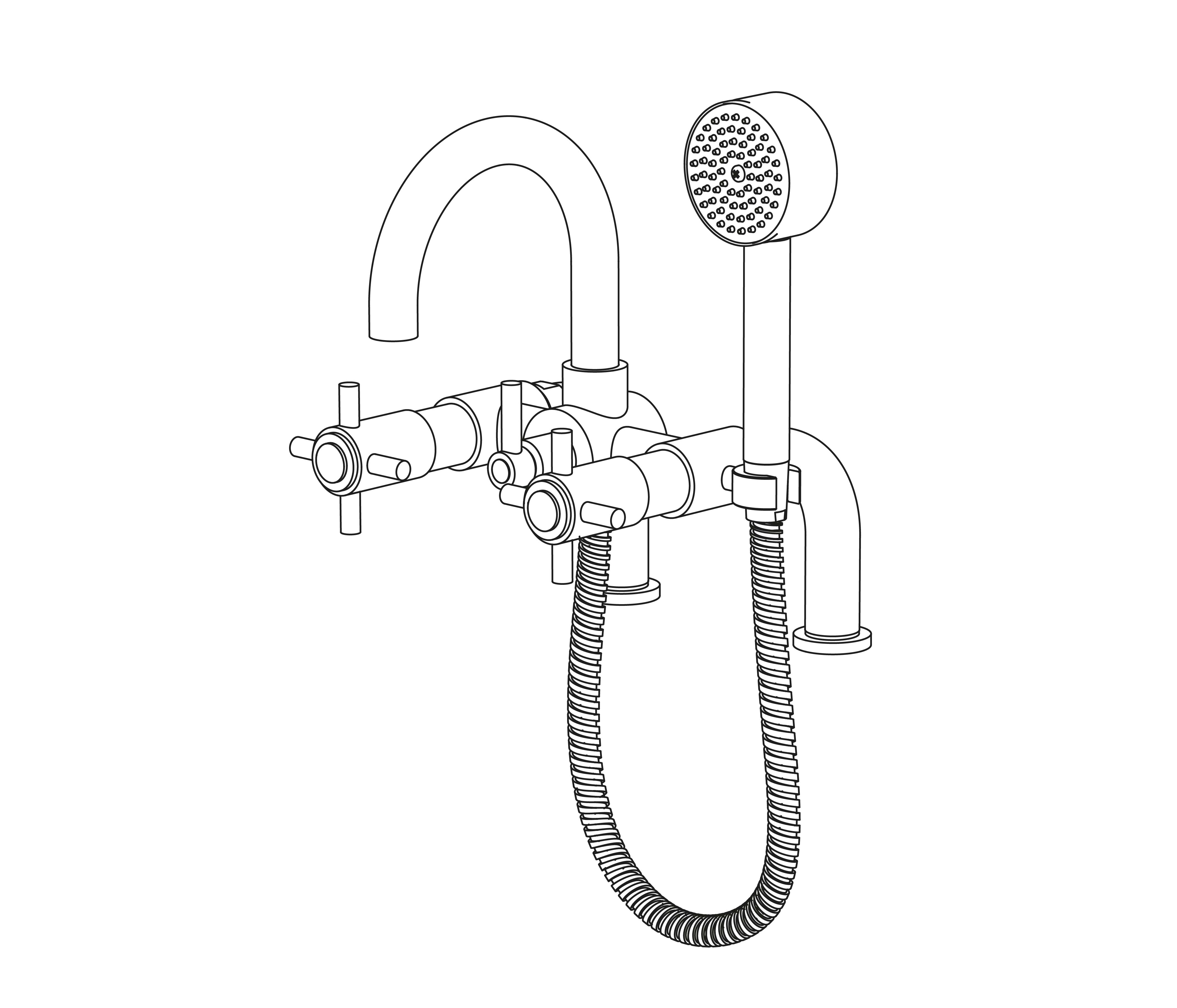 C31-3306 Rim mounted bath and shower mixer