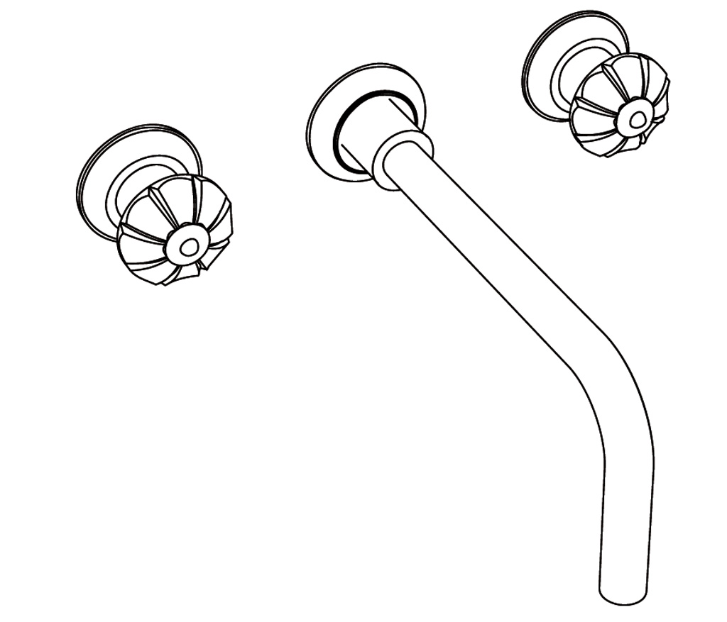 C34-1303 Wall mounted 3-hole basin set