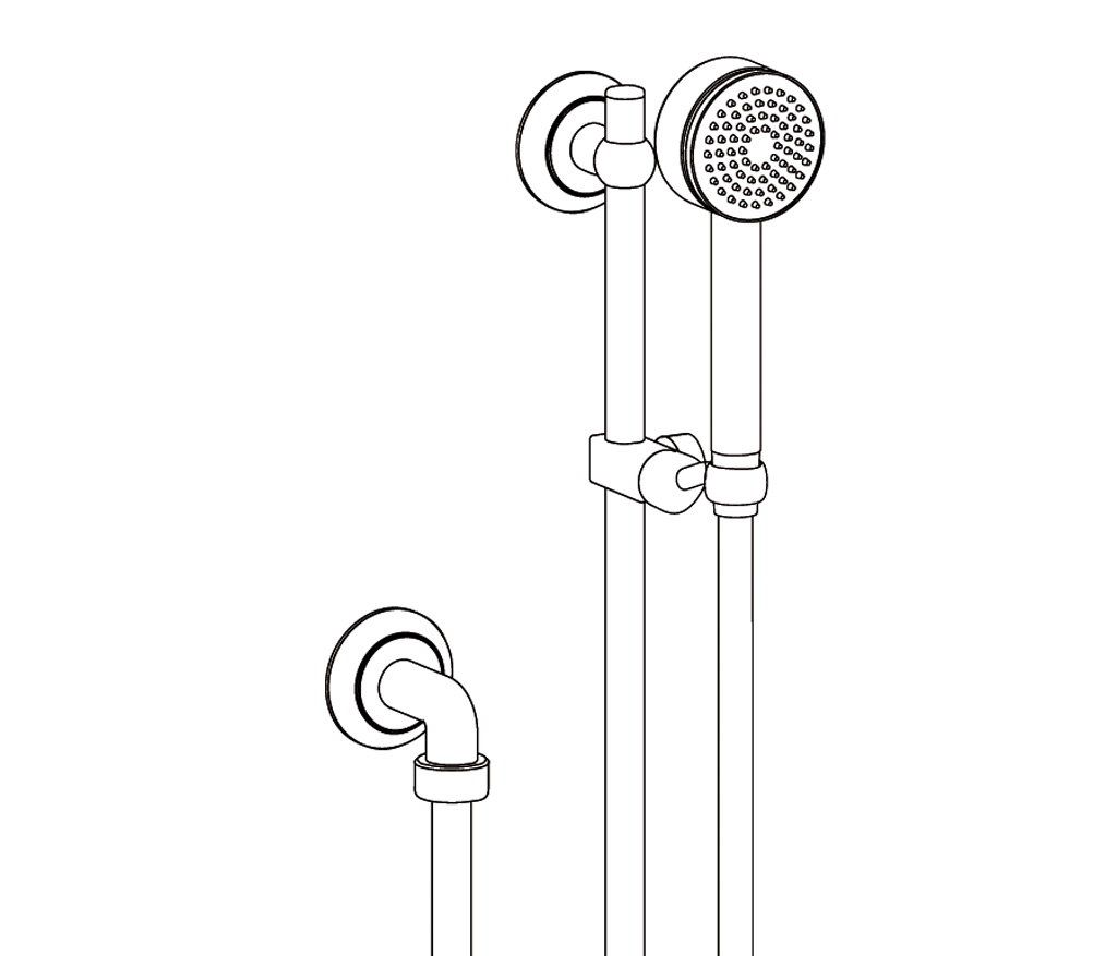 C34-2211 Wall shower set on sliding bar