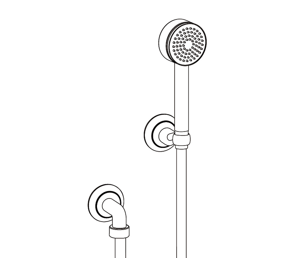 C34-2212 Wall shower set on fixed hook