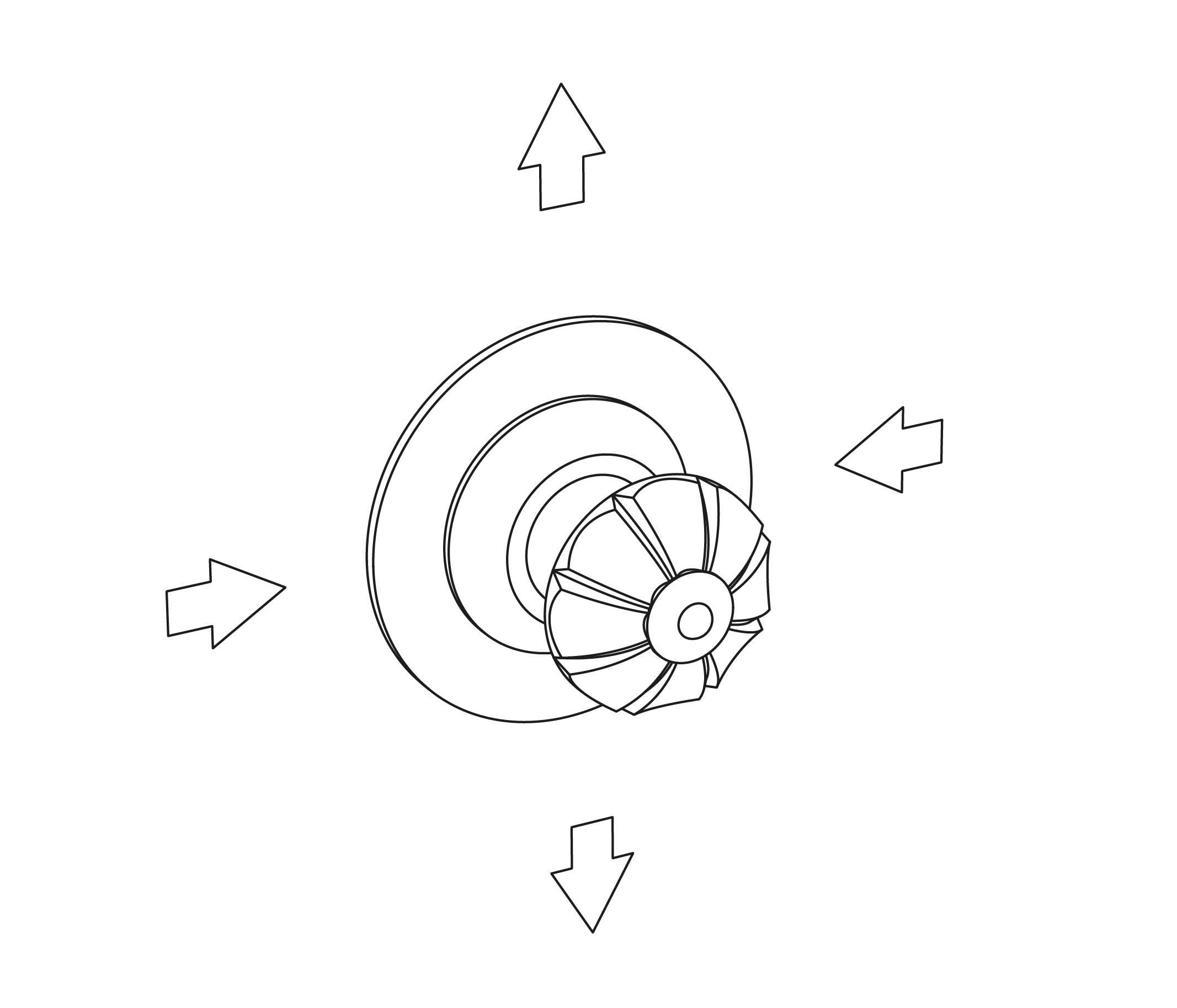 C34-244 Wall mounted 4-way diverter