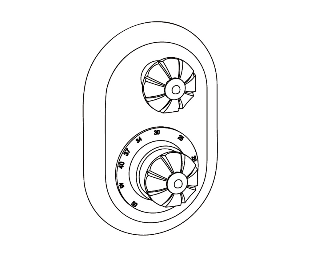 C34-2R21 Habillage ovale pour T21