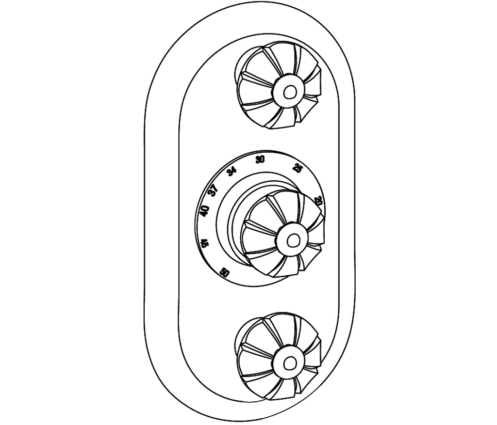 C34-2R22 Habillage ovale pour T22