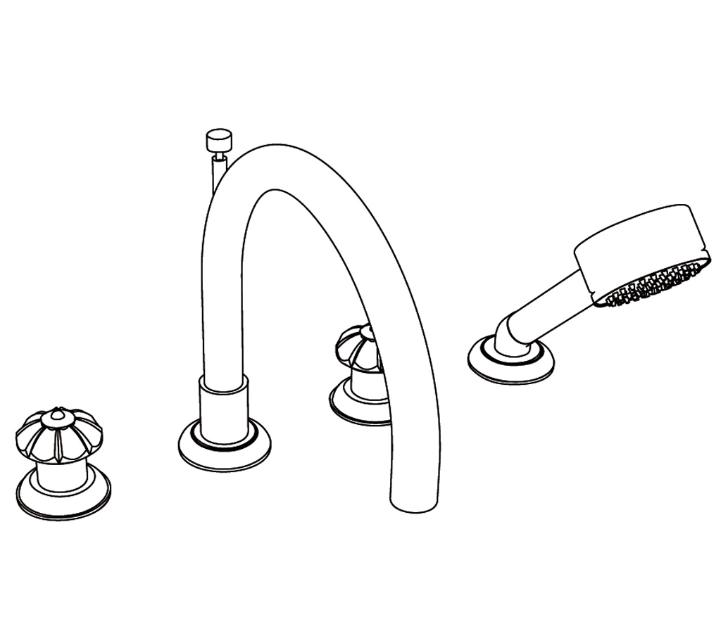 C34-3304 Rim mounted 4-hole mixer