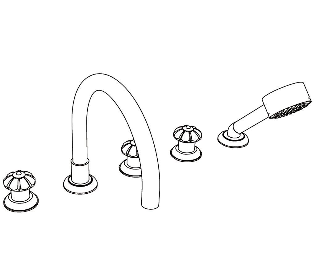 C34-3305 Rim mounted 5-hole mixer