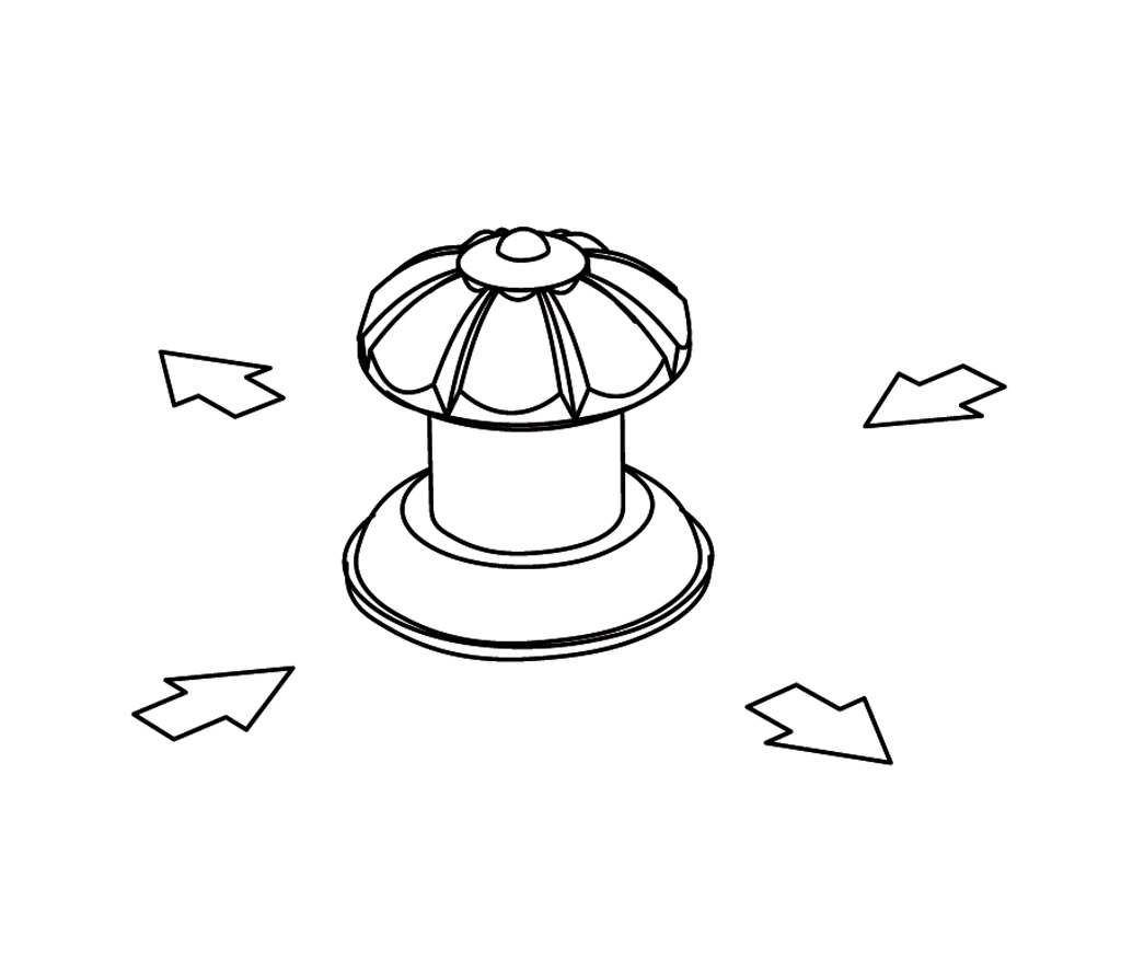 C34-334 Rim mounted 4-way diverter