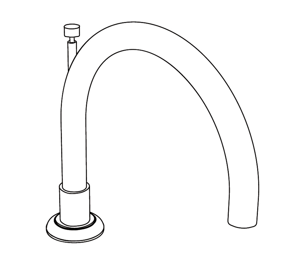 C34-3S1D Rim mounted bath spout