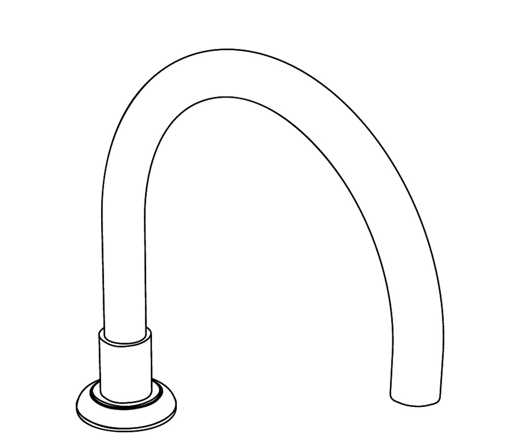 C34-3S1L Rim mounted bath spout