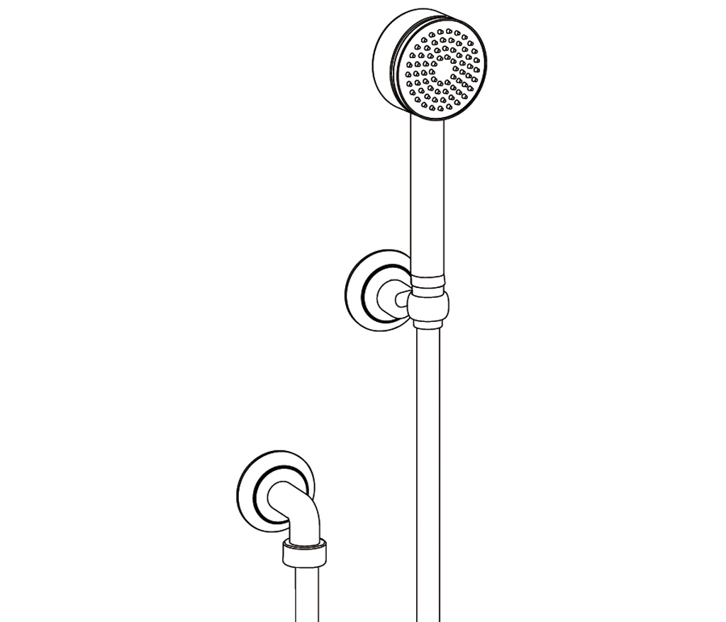 C36-2212 Wall shower set on fixed hook