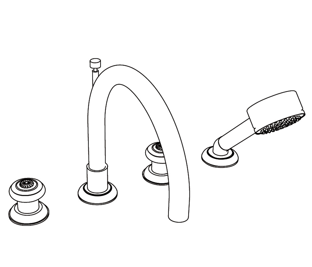 C36-3304 Rim mounted 4-hole mixer