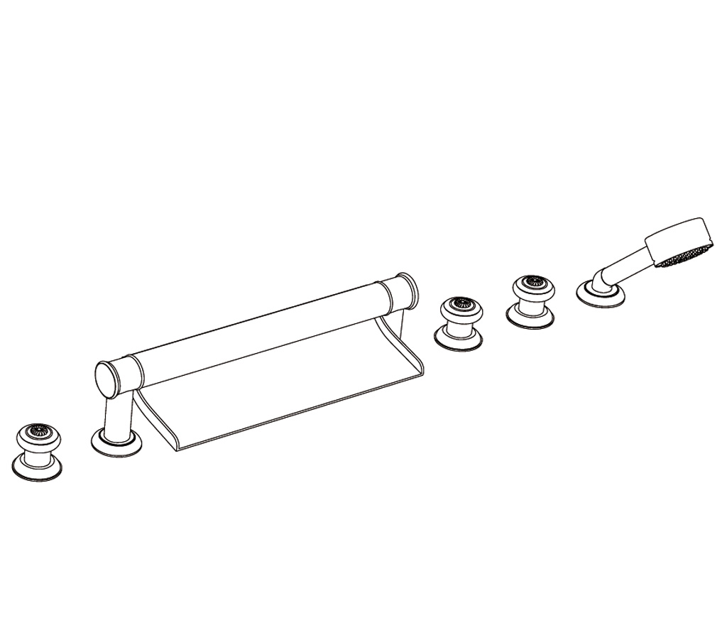 C36-3307 Rim mounted 6-hole mixer