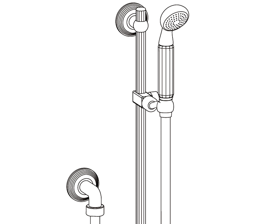 C37-2211 Wall shower set on sliding bar