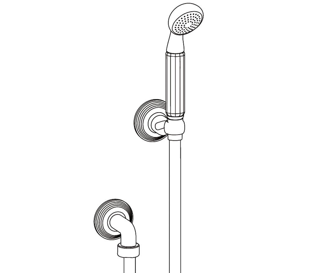 C37-2212 Wall shower set on fixed hook