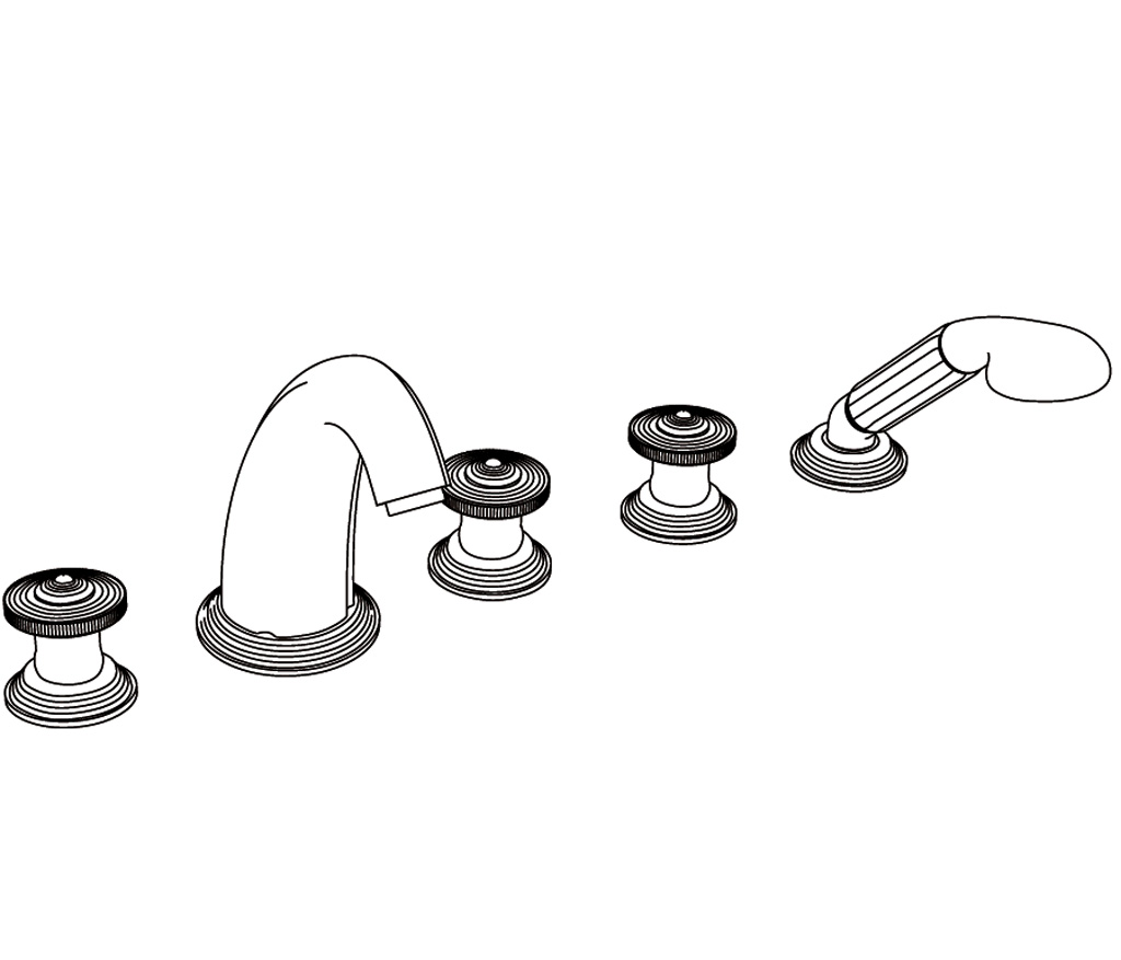 C37-3305 Rim mounted 5-hole mixer