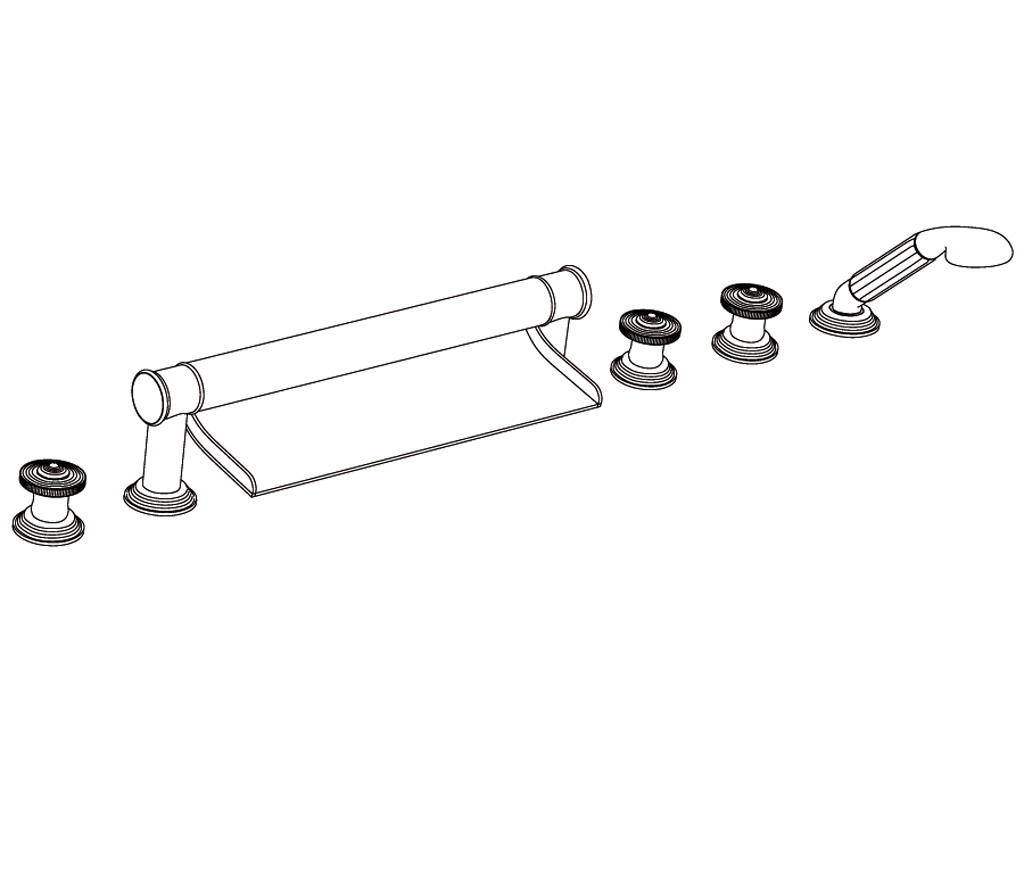 C37-3307 Rim mounted 6-hole mixer