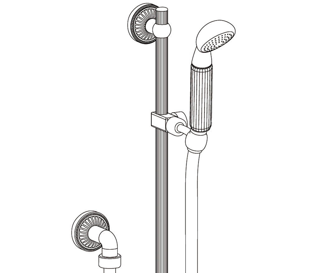 C40-2211 Wall shower set on sliding bar