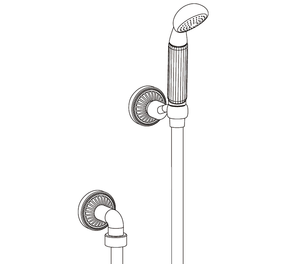 C40-2212 Wall shower set on fixed hook