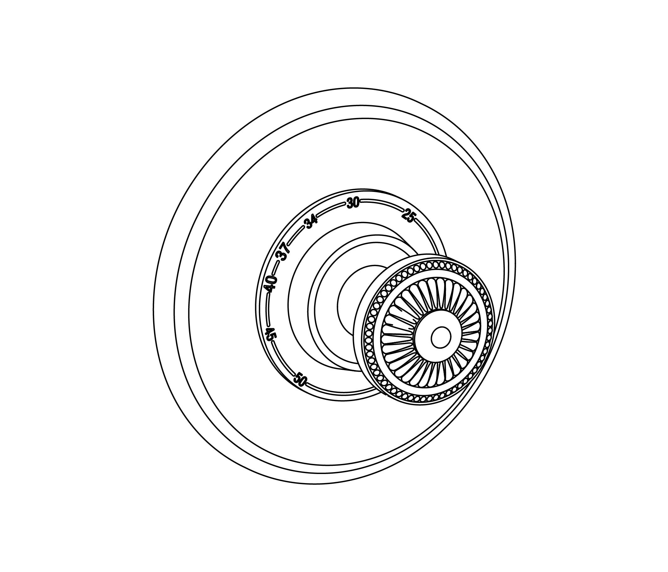 C40-2R1 Round trim set for T1 & T2