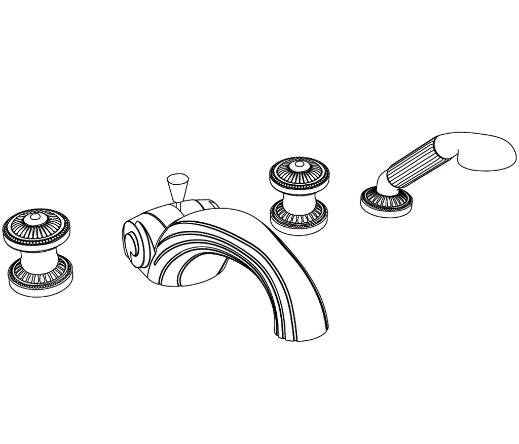 C40-3304XL Rim mounted 4-hole mixer