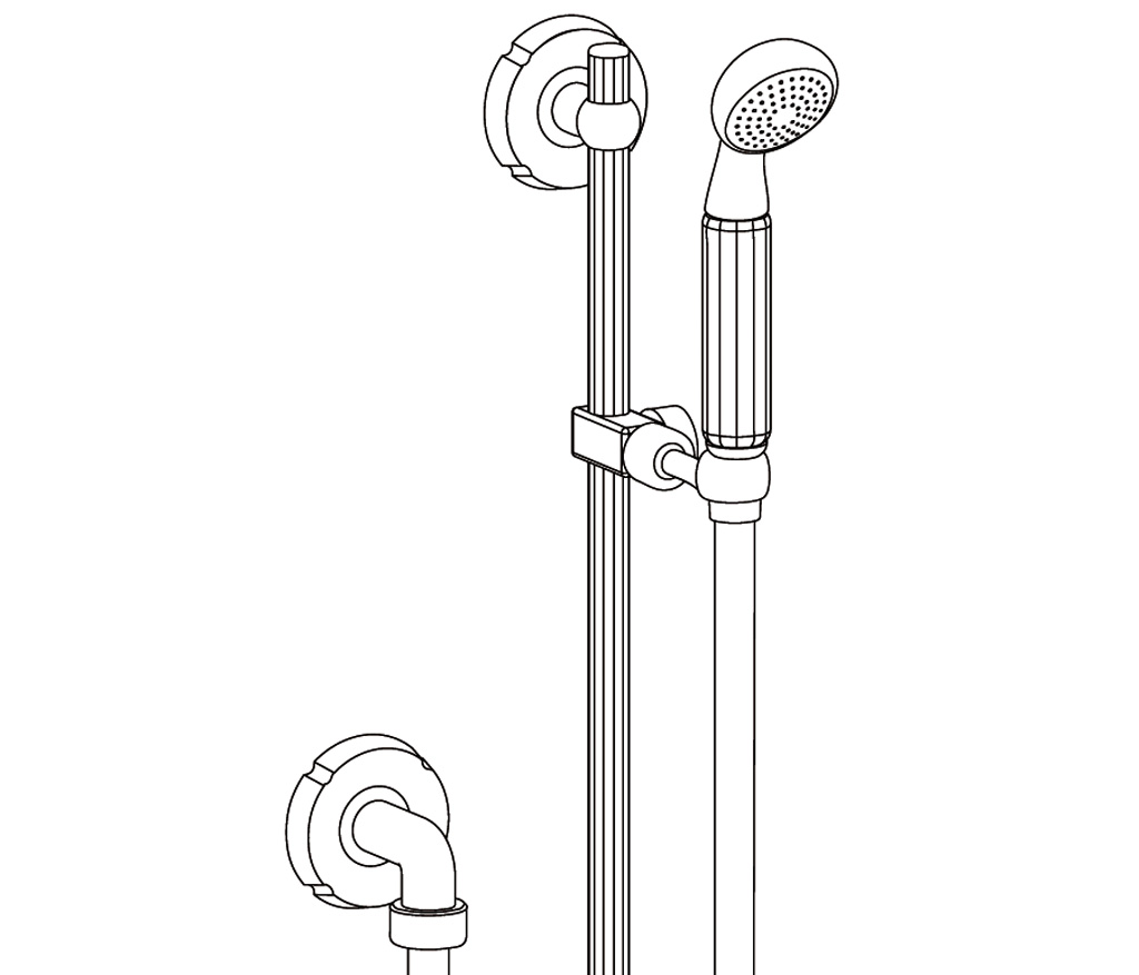 C41-2211 Wall shower set on sliding bar