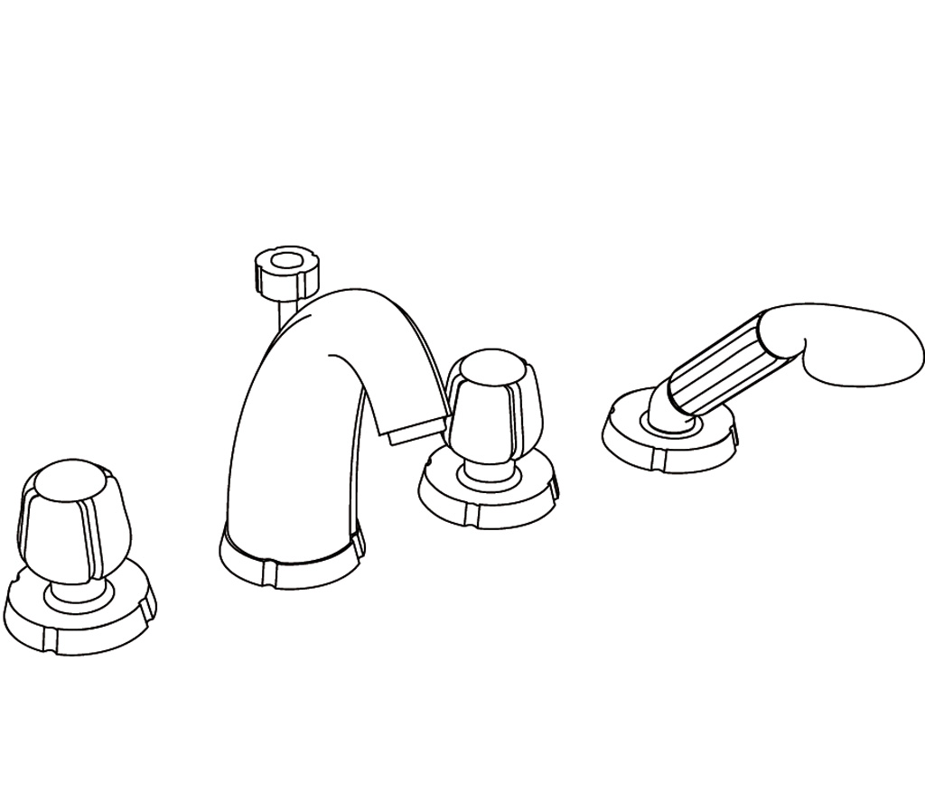 C41-3304 Rim mounted 4-hole mixer