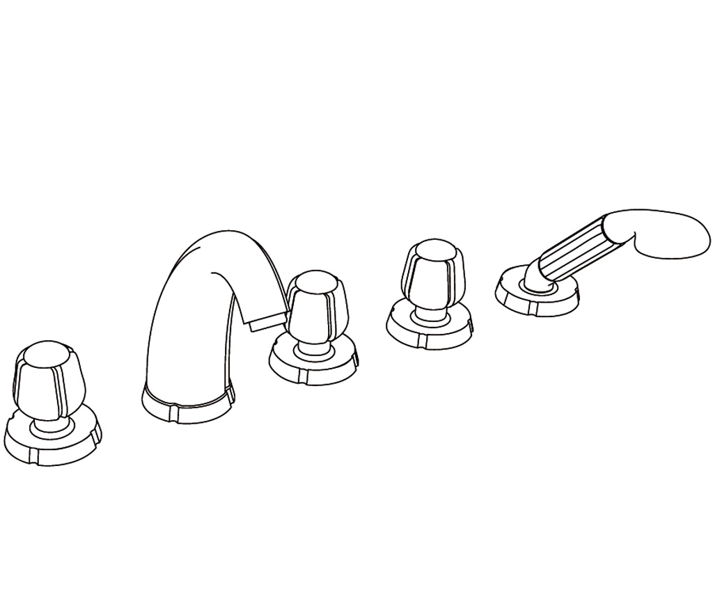 C41-3305 Rim mounted 5-hole mixer