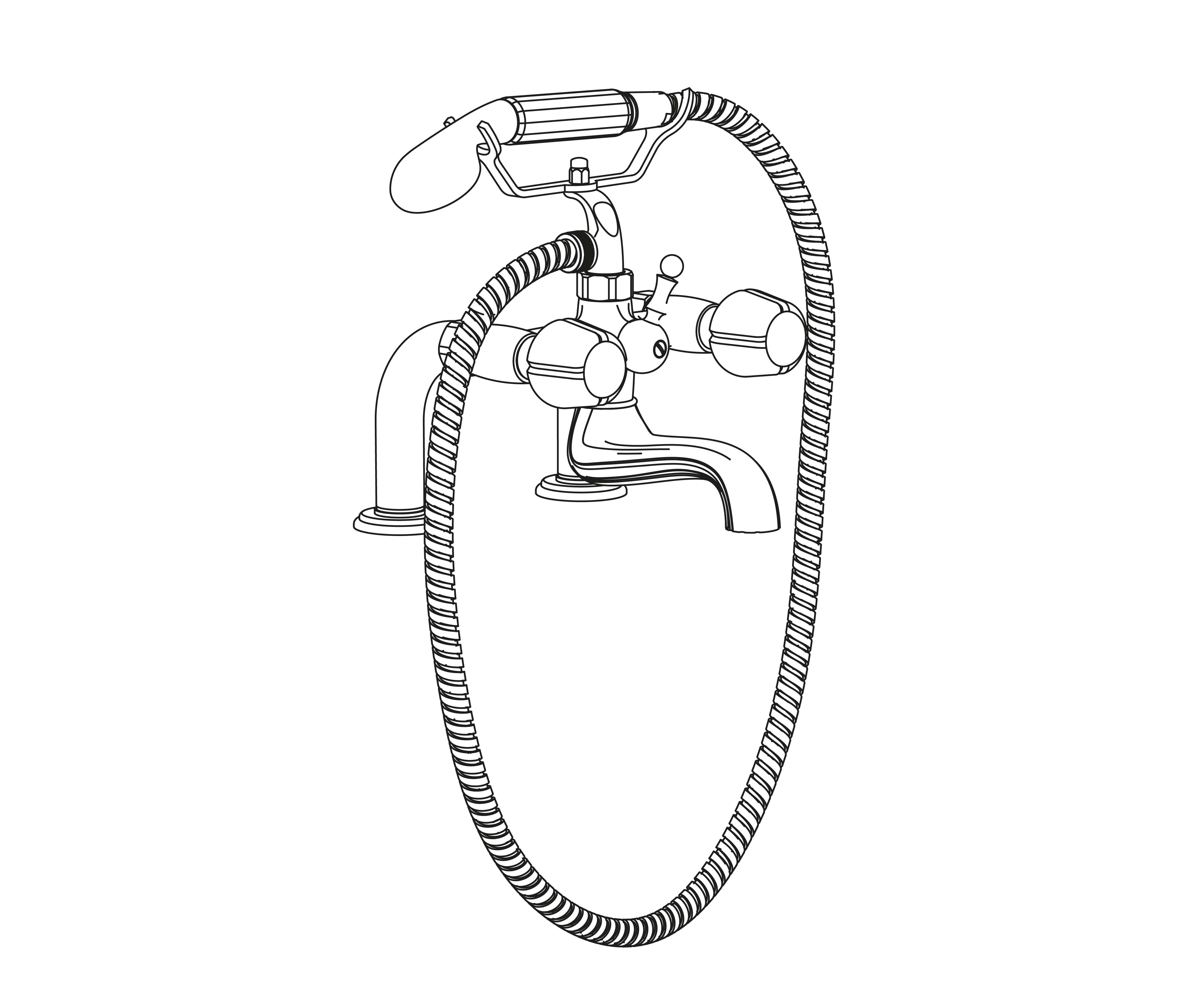 C41-3306 Rim mounted bath and shower mixer