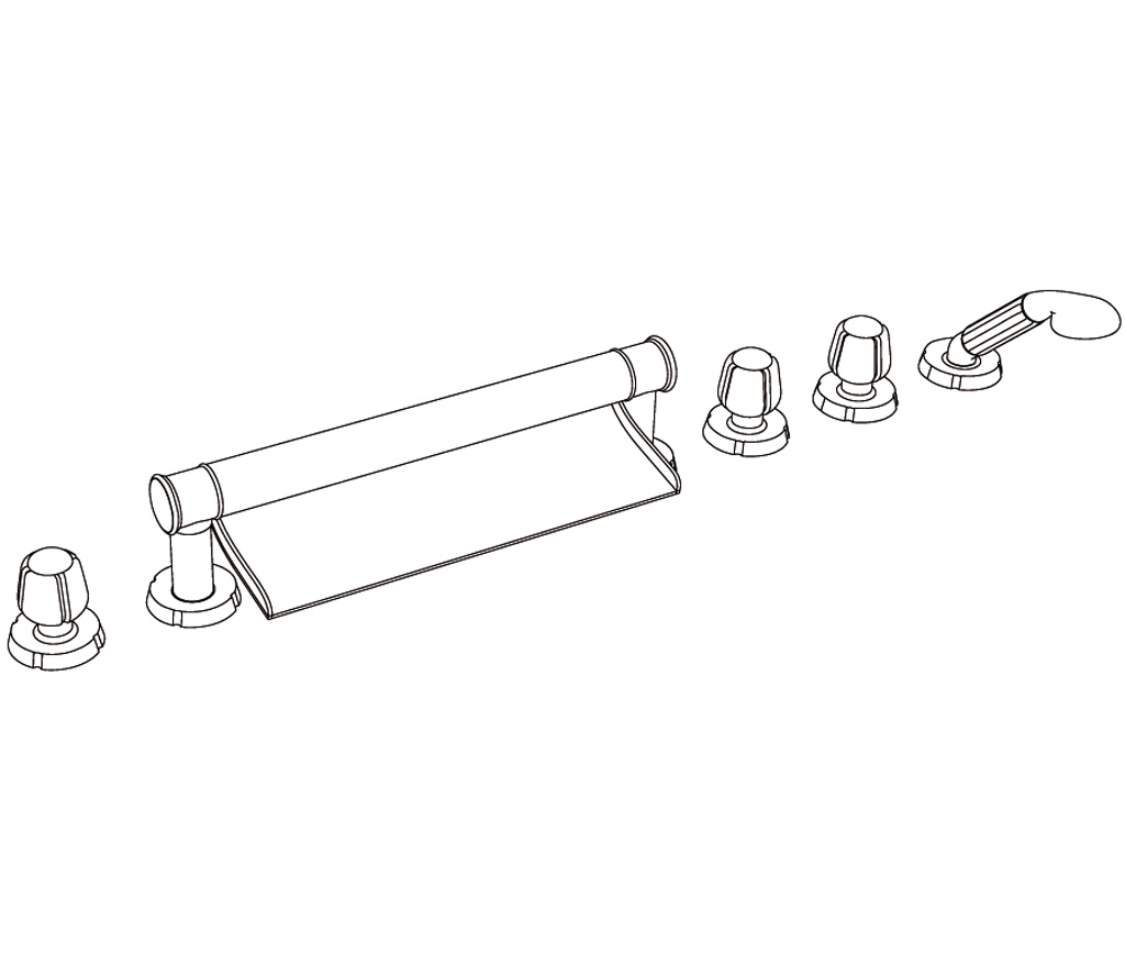 C41-3307 Rim mounted 6-hole mixer