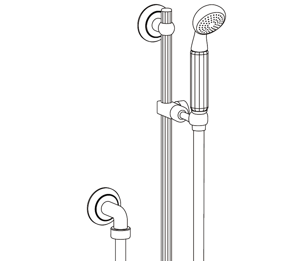 C43-2211 Wall shower set on sliding bar