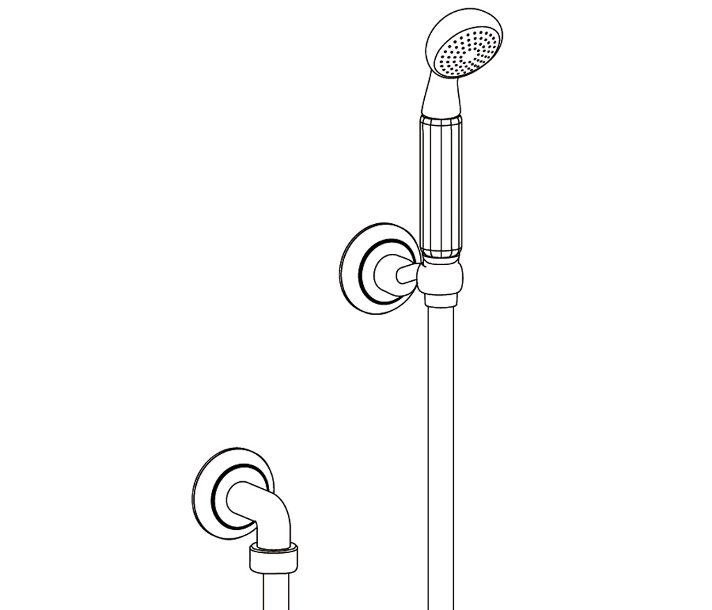 C43-2212 Wall shower set on fixed hook