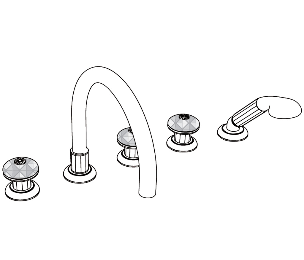 C43-3305 Rim mounted 5-hole mixer