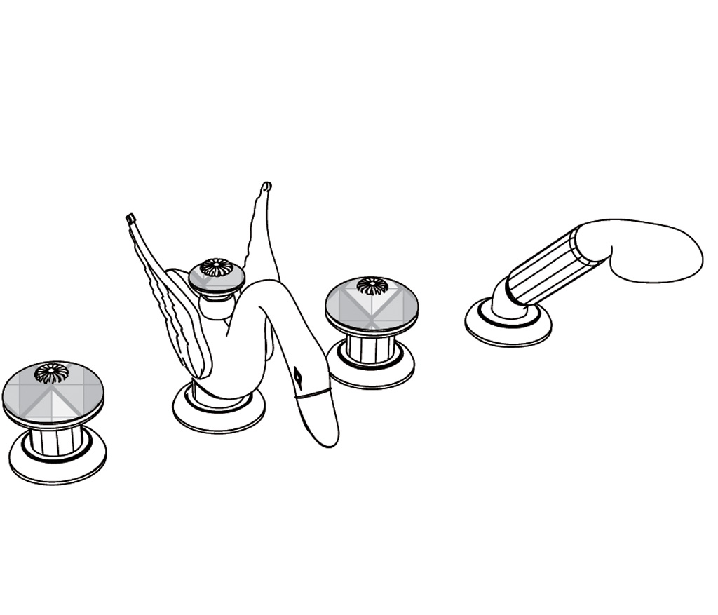 C45-3304 Rim mounted 4-hole mixer