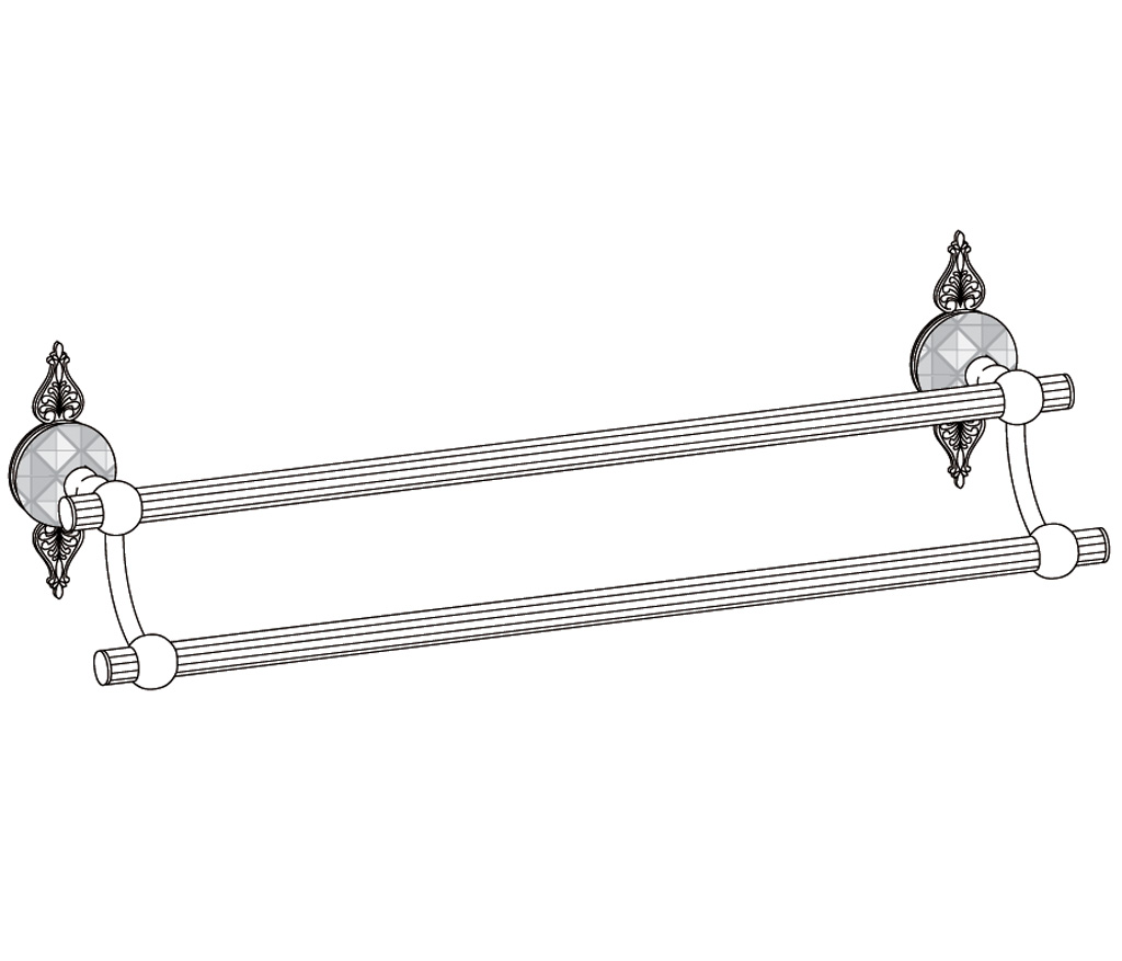 C45-509 Porte-serviette 2 barres fixes