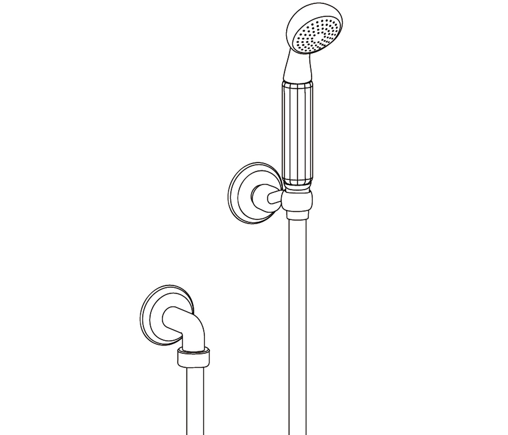 C46-2212 Wall shower set on fixed hook