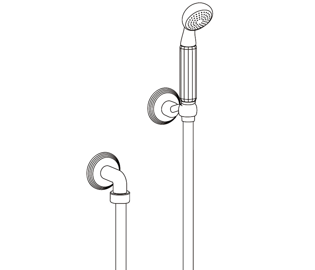 C47-2212 Wall shower set on fixed hook