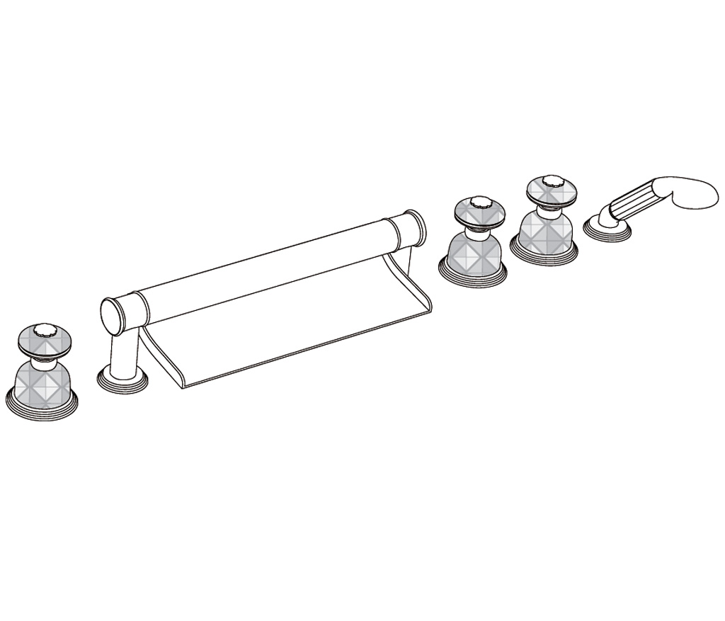 C47-3307 Rim mounted 6-hole mixer