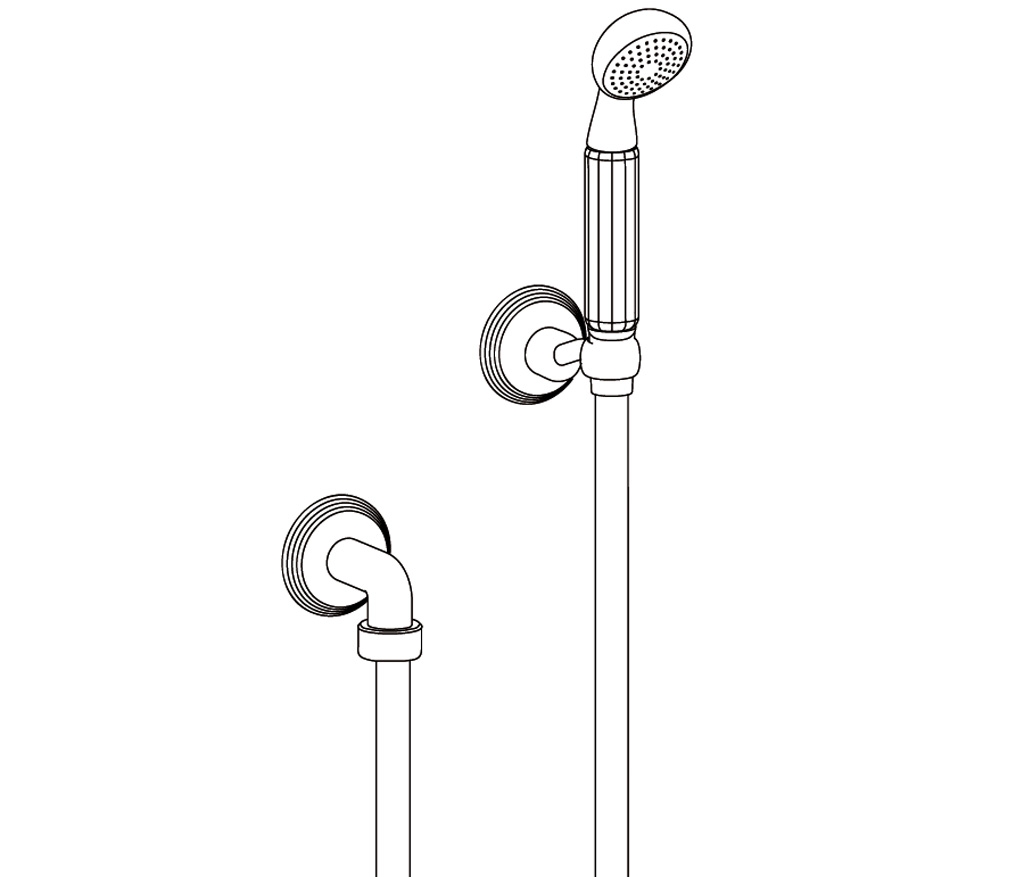 C50-2212 Wall shower set on fixed hook