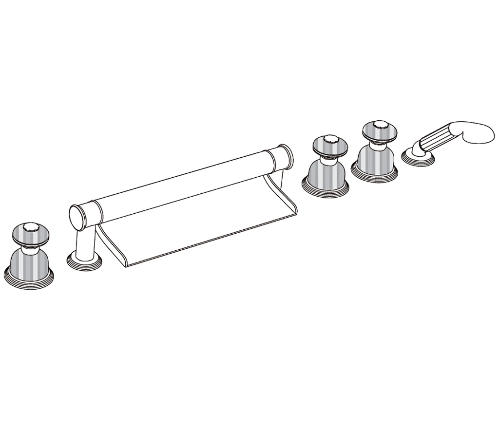 C50-3307 Rim mounted 6-hole mixer