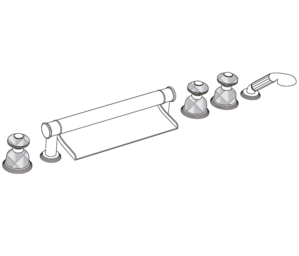 C53-3307 Rim mounted 6-hole mixer