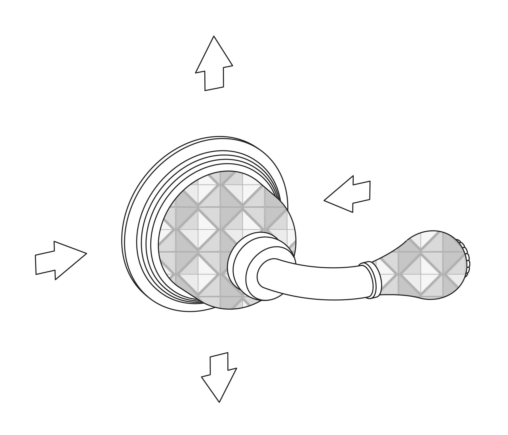 C56-244 Wall mounted 4-way diverter