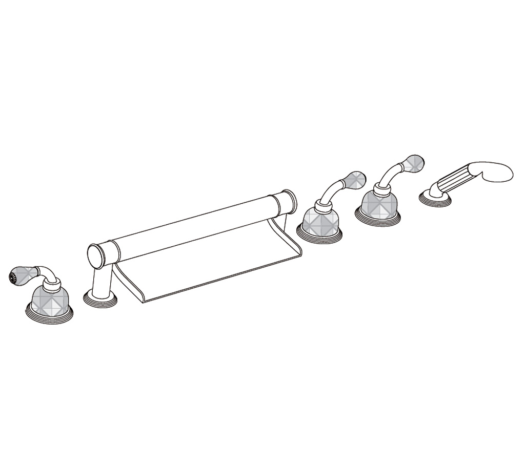 C56-3307 Rim mounted 6-hole mixer