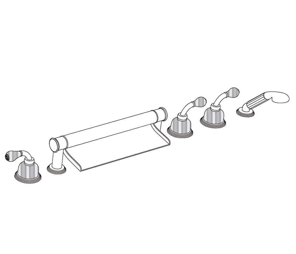 C59-3307 Rim mounted 6-hole mixer