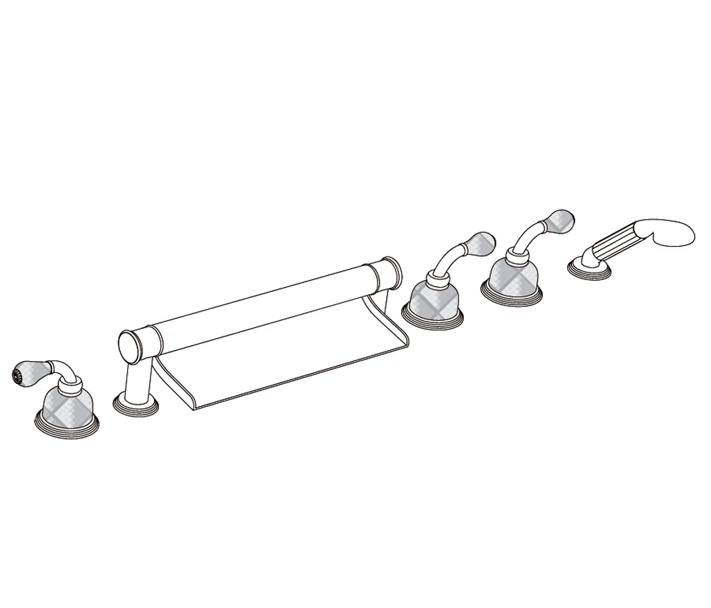 C62-3307 Rim mounted 6-hole mixer