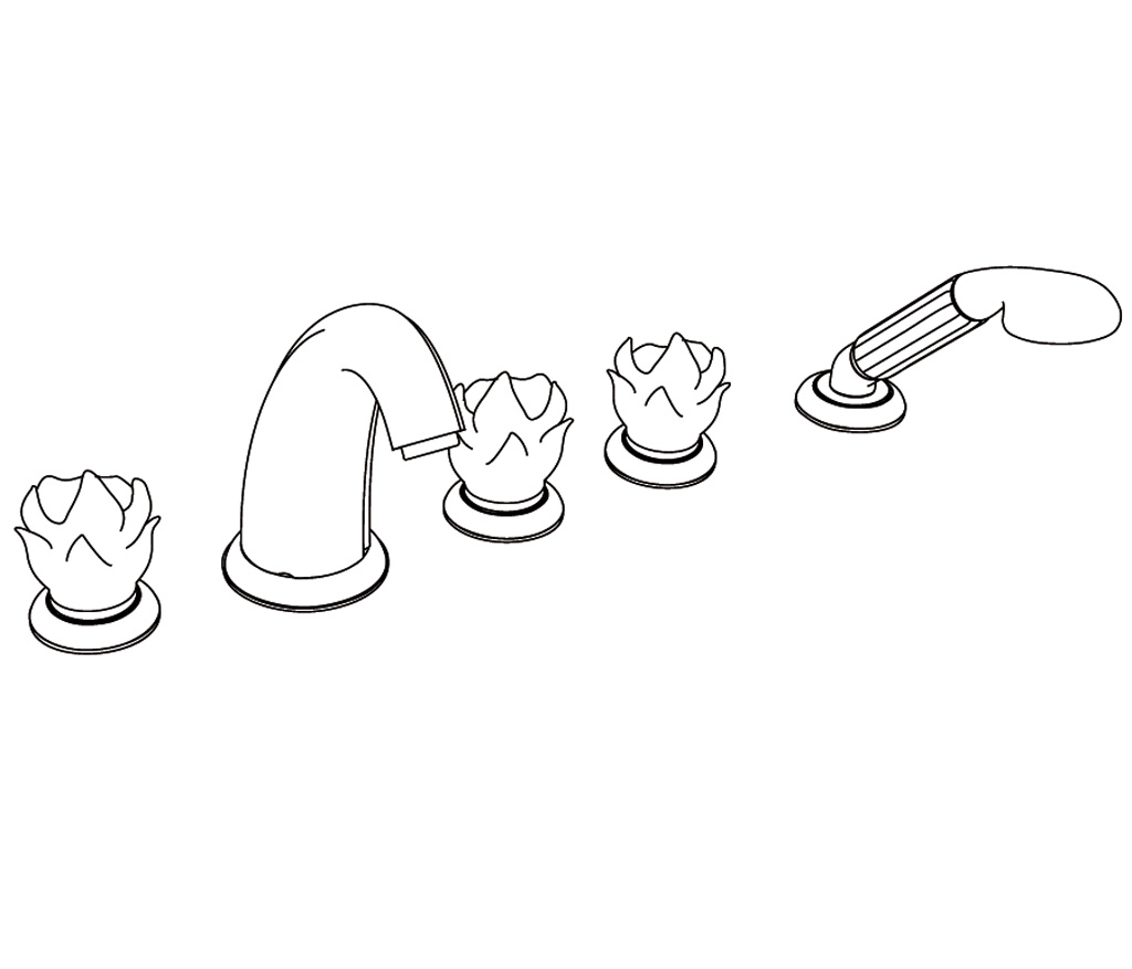 C65-3305 Rim mounted 5-hole mixer