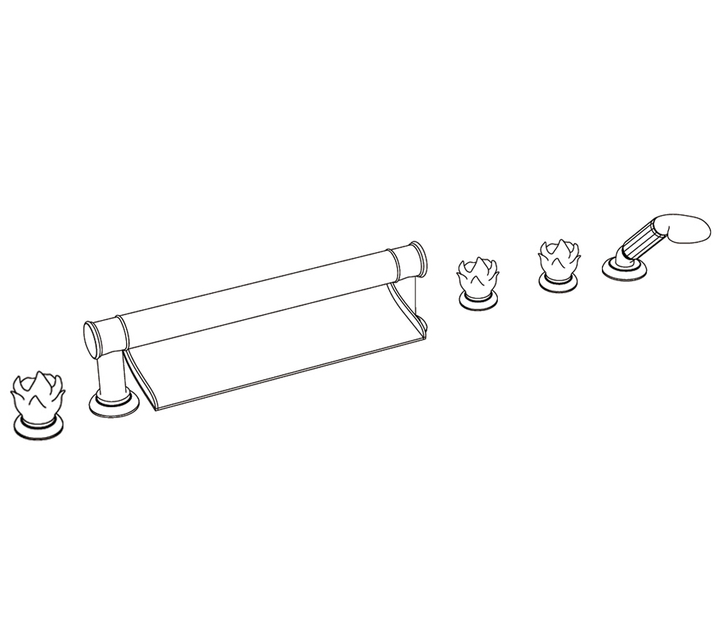 C65-3307 Rim mounted 6-hole mixer